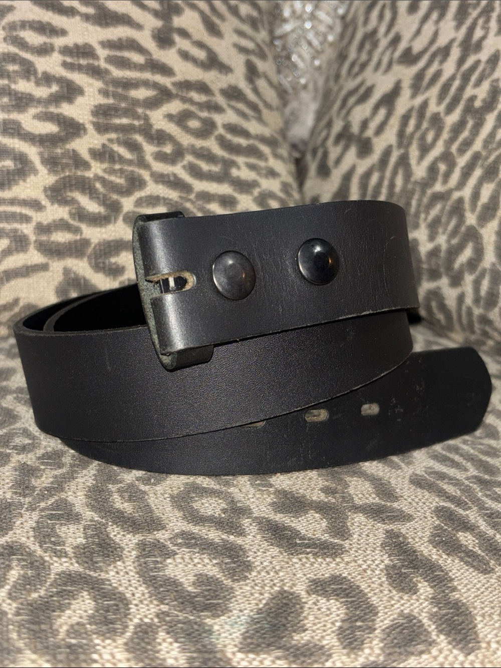 Black leather belt strap adjustable thick leather belt minimalist simple classic